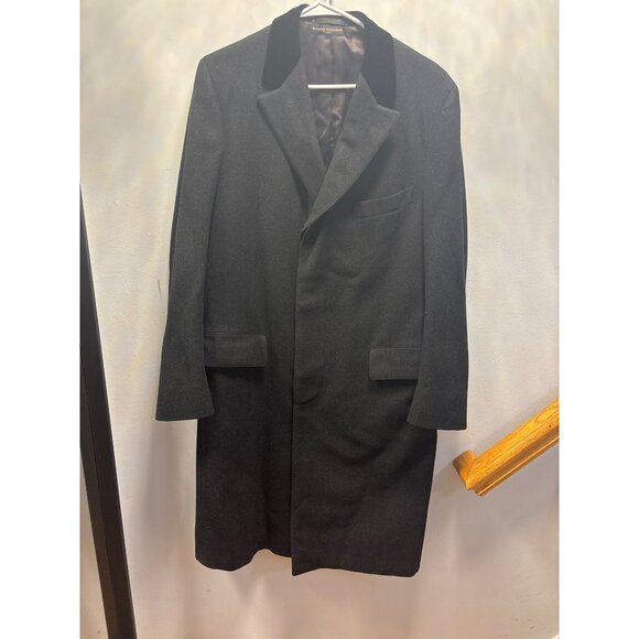 Brooks Brothers 346  Mens Long Coat With Velvet Collar Size 46 - Picture 2 of 11